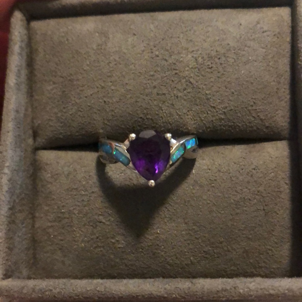 Amethyst And Opal Ring - image 2